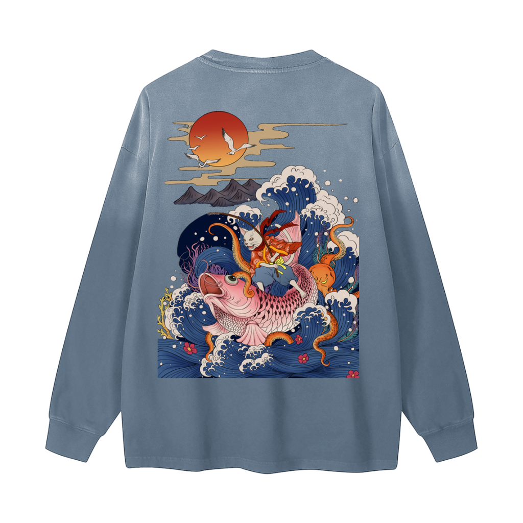 Gradient Washed Long Sleeve T-Shirt